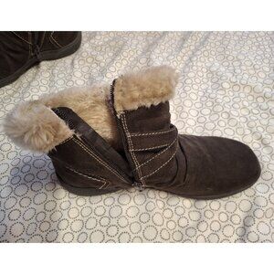 Wear Ever Bear Paw Solstice Boots Womens 8.5 M Ankle Brown Faux Leather